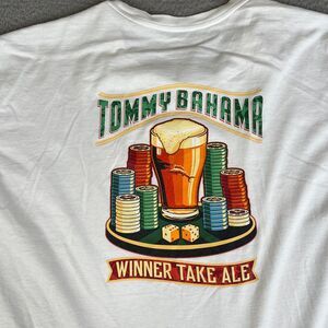 Tommy Bahama Mens T-Shirt Mens 3XL White Winner Take Ale Beer Poker Graphic